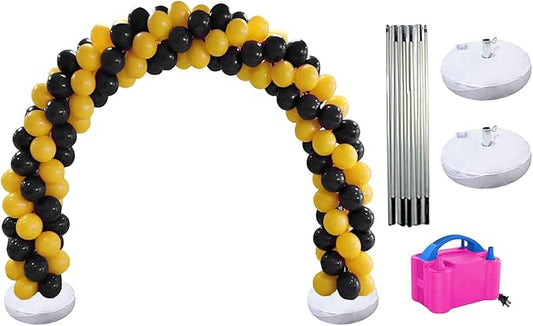 PMU DIY Professional Balloon Arch Premiere Kit (Black and Gold) Balloon Garland for Party Decoration, Decoration Kit for Birthday Party, Wedding, Graduation, Baby Shower (41696-61646-73005) Pkg/1