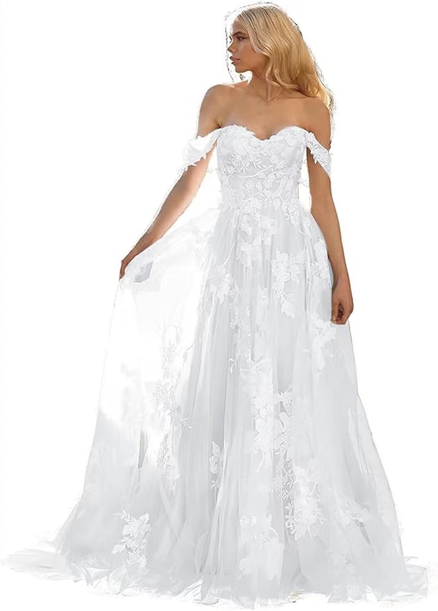 Boho Lace Wedding Dresses for Bride 2026 Tulle Long Sleeve Wedding Dress Ball Gowns Satin Mermaid Bridal Gown