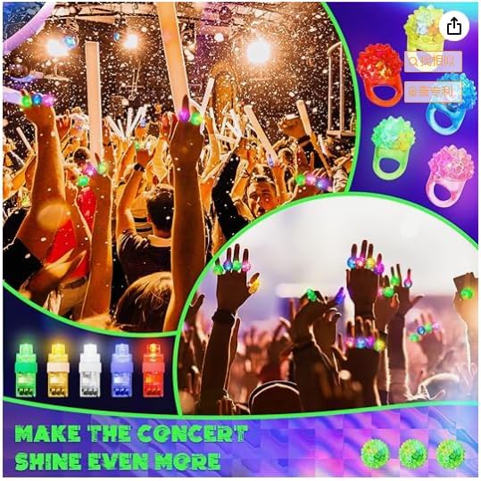 Charniol 300 Pcs LED Light up Rings Valentines Day Glow in the Dark Flashing Jelly Rings in 6 Colors Party Supplies for Adult Kids Classroom Prizes Birthday Carnival Party Favors