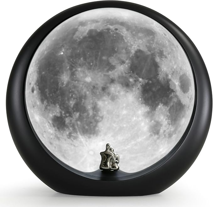 mamre Super Moon Lamp Dimmable Nightlight Unique Gift for Him/Her-Snguule Lovers Sitting Under The Super Moon