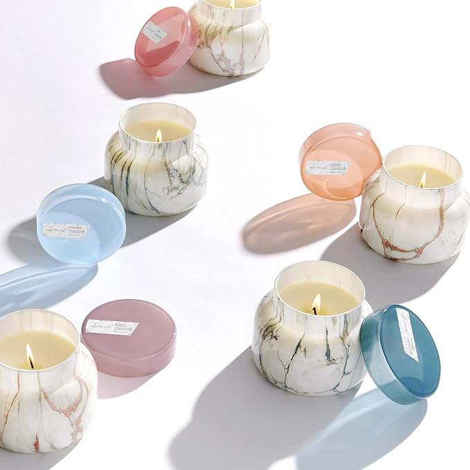 Capri Blue Modern Marble Jar Candles - Luxury Scented Candles for Home - Long Lasting Soy Wax Blend - Scented Home Decor Gifts - Havana Vanilla (8 oz)