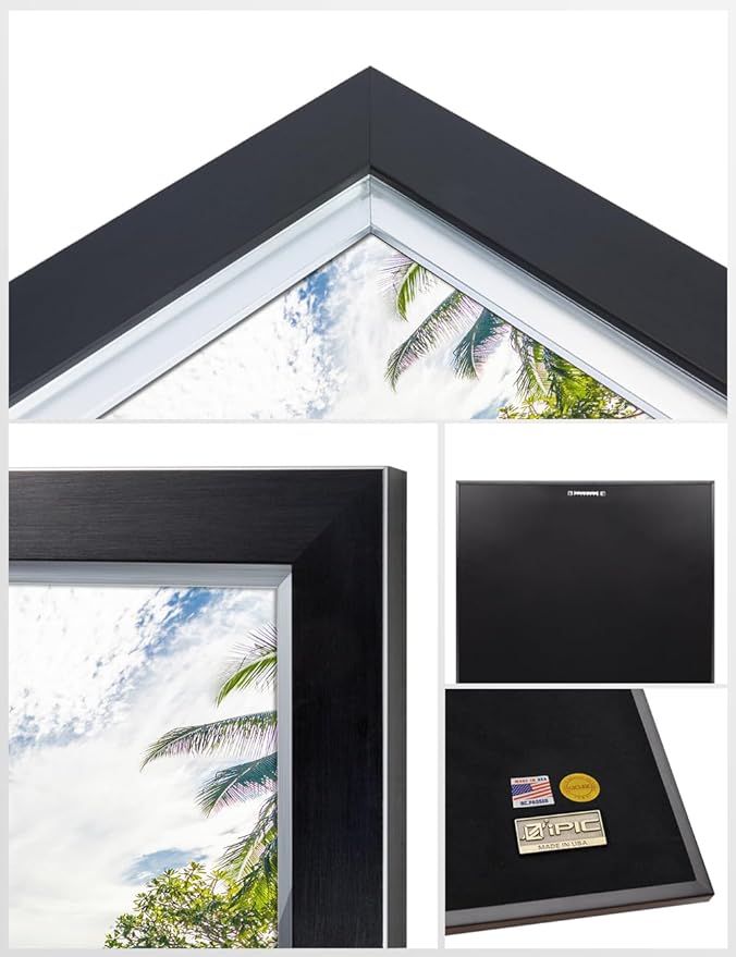 IPIC - "Tropical Memories Personalized Framed Wall Art, Custom Beach Canvas Print with Name and Date on Rock, A Personalized Gift for Couple, Wedding, or Anniversary, Coastal Home Decor