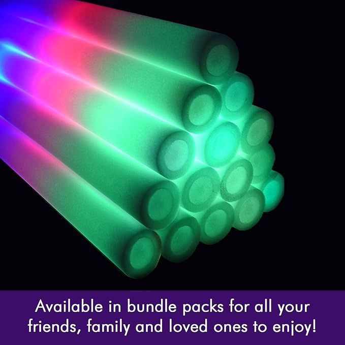 Pack of 100 with Yard Sign, Custom LED Party Foam Light Sticks for Wedding, Birthdays, Guests, Party, DJ, Concerts, Festivals, Events, Promotions 3 Color Lighting Modes Batteries 16"