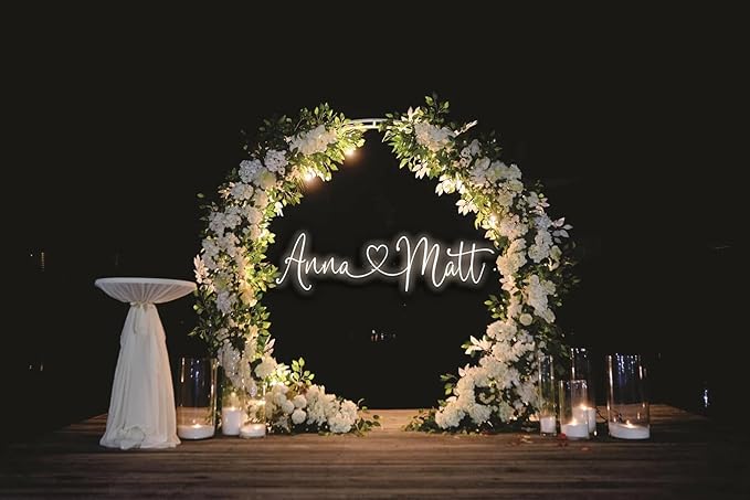 Custom Wedding LED Neon Sign Personalized Couple Names with Heart Neon Light Up Sign Customizable for Home Wedding Engagement Party Backdrop Wall Decor