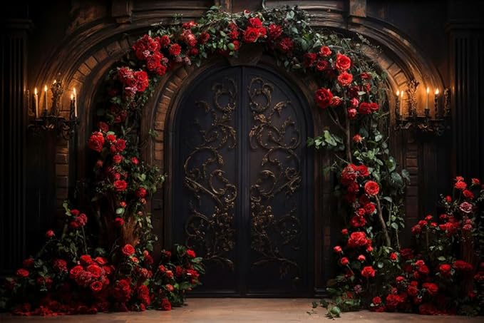 Kate 10×6.5ft Vintage Castle Gate Rose Vine Backdrop Photography Indoor Portrait Pregnant Women Background Photography Studio Props Photo Video