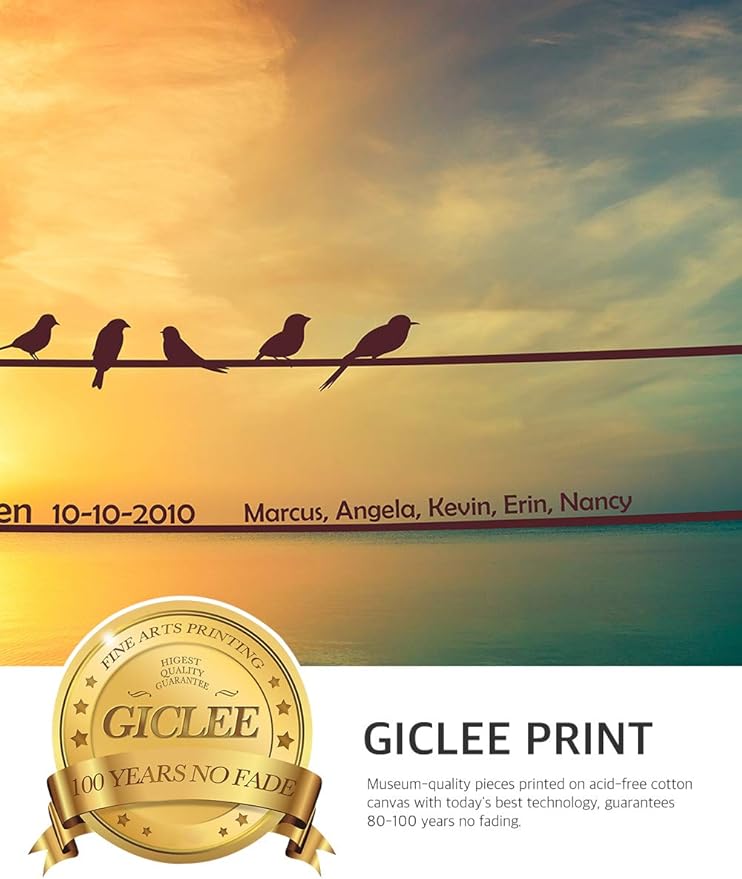 IPIC - We Are Family Personalized Artwork with Names, Customized Gift for Anniversary. Giclee Wall Art with High Grade Frame. Picture Size: 24x16,Total Size: 27X19