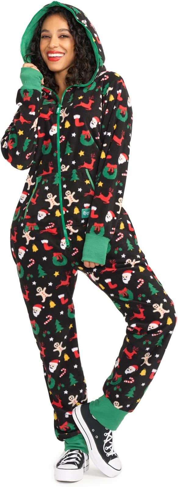 Tipsy Elves Christmas Onesies for Adults - Comfy Unisex Matching Holiday Jumpsuits with Convenient Pockets