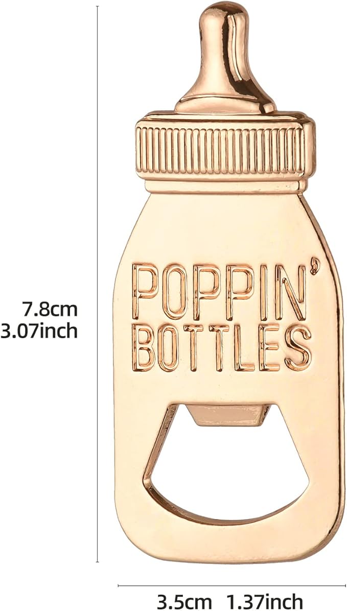 Pack of 48 Baby Shower Favors for Guest Supplies Poppin Bottle Baby Bottle Opener with Exquisite packaging for Baby Shower Wedding Favors Party Souvenirs Decorations(White Pack of 48)