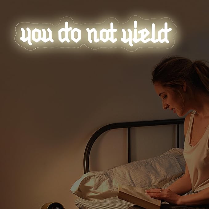 You Do Not Yield Neon Sign, Custom Throne of Glass Gift for Book Lovers, Fantasy LED Art sign, Custom Bookish Neon Light, Fantasy Book Merch, 17.7"X3.9"