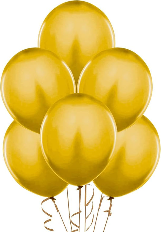 PMU Balloons 17 Inch PartyTex Metallic Gold Premium Helium Quality Latex Balloons for Photo Shoot, Wedding, Baby Shower, Birthday Party and Event Decoration Pkg/72