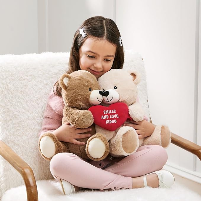 Let's Make Memories Personalized Kissy Plush Bears for Couples or Kids - Valentines Day - for Him - for Her - Romantic Stuffed Animals - Love - Amor - Te Amo - I Love You - Teddy Bears