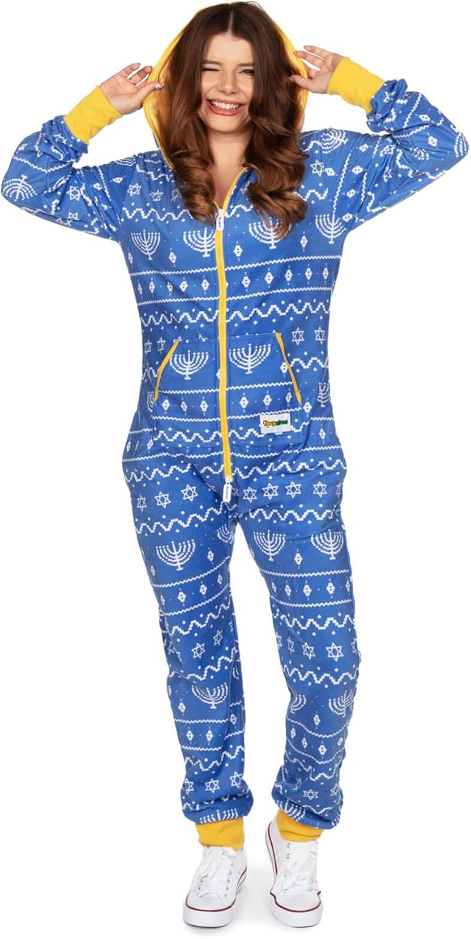 Tipsy Elves Christmas Onesies for Adults - Comfy Unisex Matching Holiday Jumpsuits with Convenient Pockets