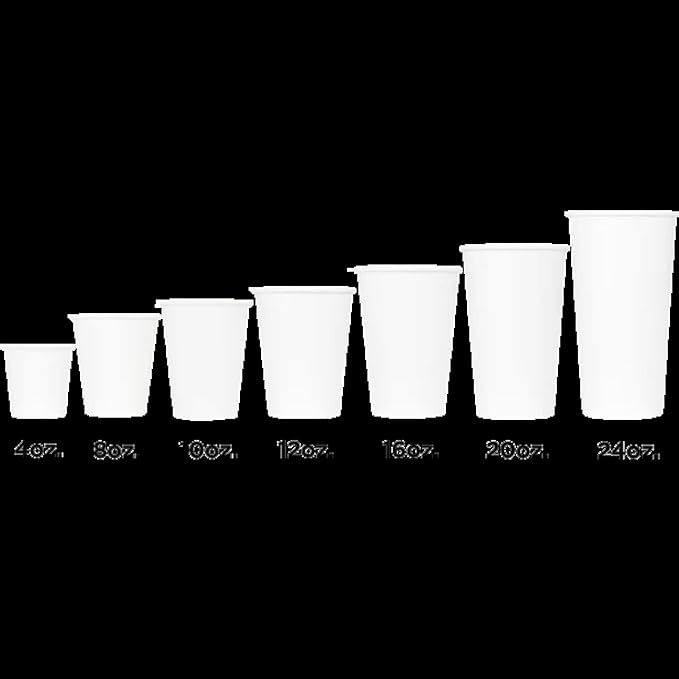 Karat 24 oz Paper Hot Coffee Cups [500 ct] White Disposable Cup for Hot/ Cold Drinks and Beverages, 90mm (C-K524W)