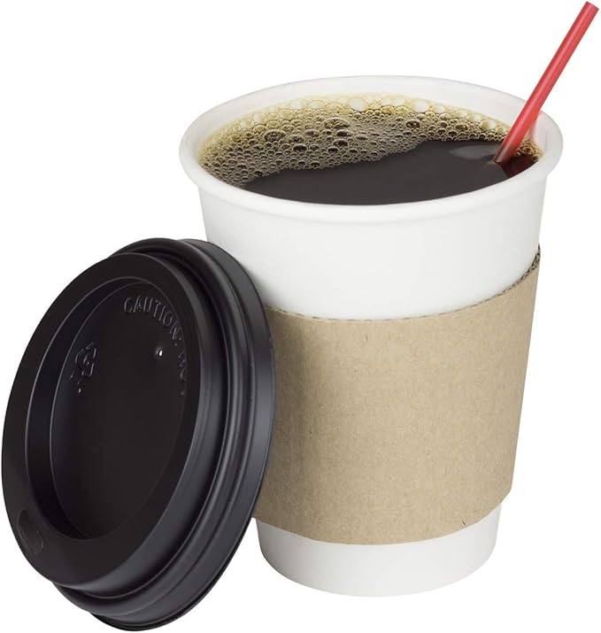 Karat 8oz Paper Hot Coffee Cups [1000 ct] Disposable, Leak-Resistant Double Poly-Lined Cups for Hot Beverages - Ideal for Cafes & Restaurants, 80mm | White