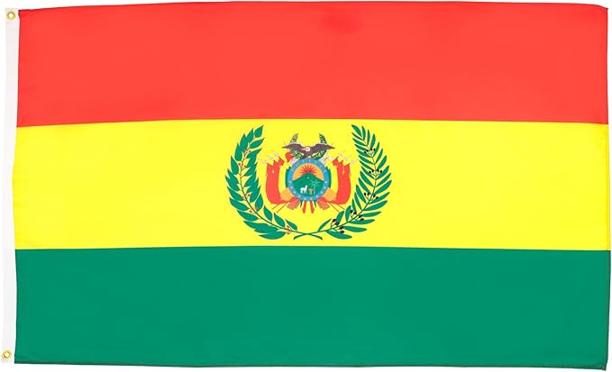 AZ FLAG Set of 5 Bolivia Flags - 90 x 60 cm - Bolivian Flag 100% Polyester with Integrated Metal Eyelets