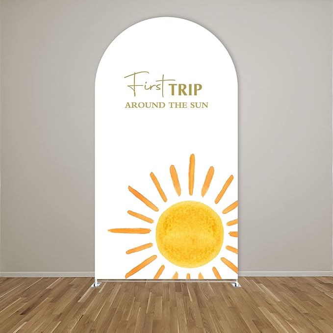 Here Comes The Son Arch Backdrop Cover First Trip Around The Sun Baby Shower Decorations Arch Spandex Cover Groovy Sunshine Birthday Party Fiesta (7.2x4ft Cover,30)