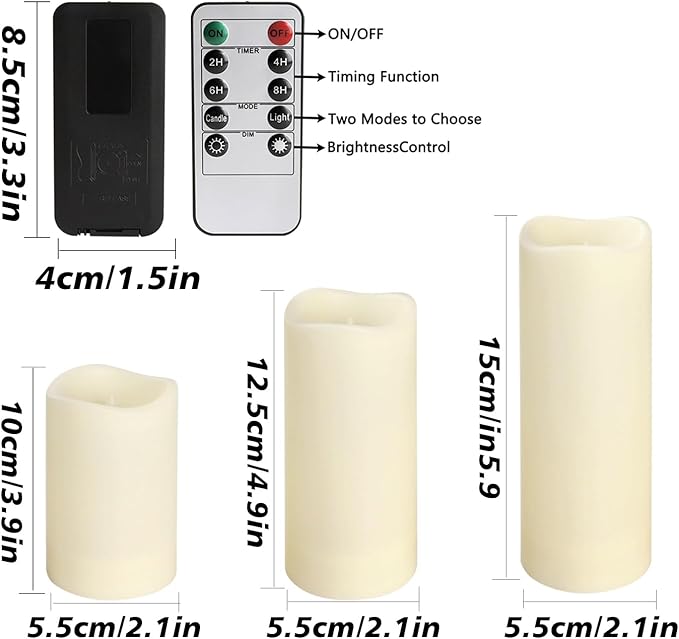 36-Pack LED Flameless Candles with Remote Control - Festival Essentials, Turn On The Light of Warm Colors, Home Decoration, Party, Romantic Date(Three Sizes).
