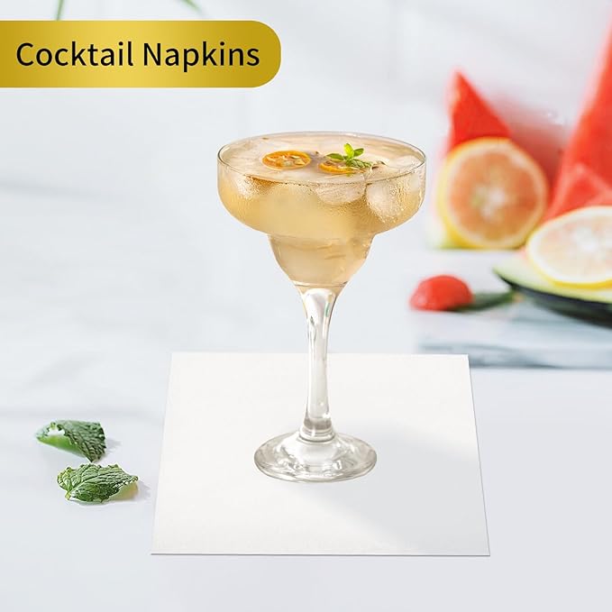 Cocktail Napkins - 1200 Count 2-Ply White Napkins Disposable, 4.5 x 4.5 Inch Folded Paper Napkins Bulk Beverage Napkins for Dinner Wedding Bar Party and Everyday Use