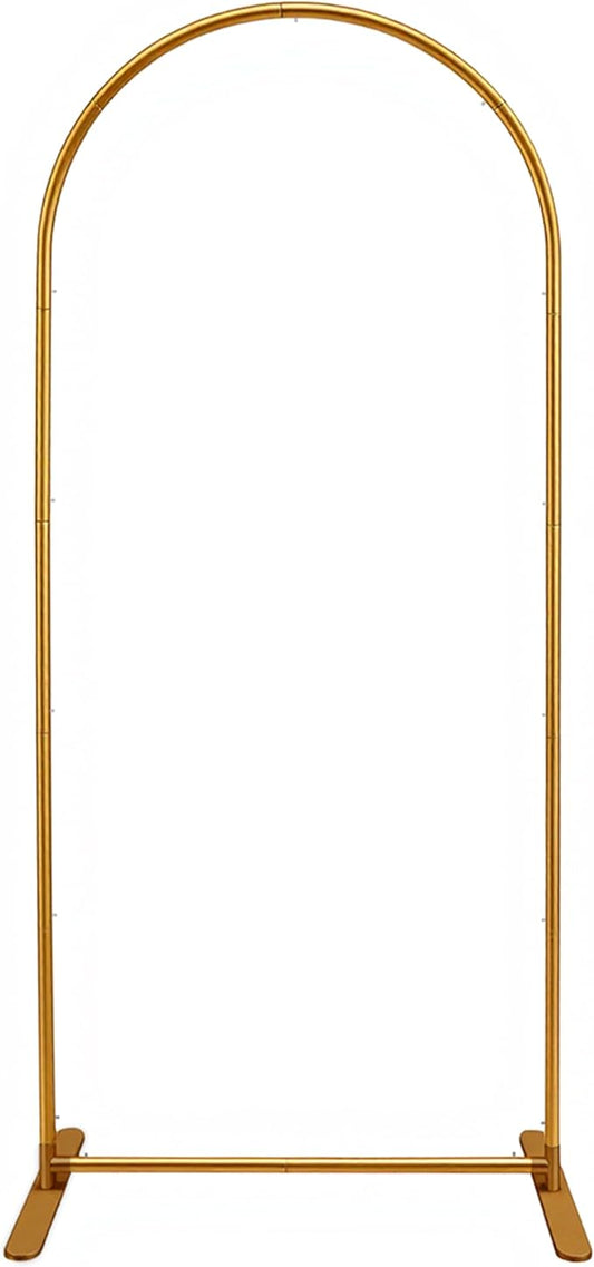 Quick Assembly Aluminum Alloy Arch Backdrop Stand, Lightweight & Sturdy for Weddings, Baby Showers & Birthday Parties, 6FT x 2.7FT Balloon Frame with Elastic Cord Design