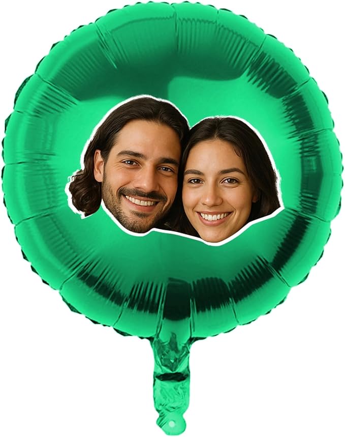 20 Pcs18 inch Custom Foil Balloons with Picture – Heart, Star, or Round – Personalized with Photo, Text, or Logo – Full-Color Print for Birthday, Memorial, Party, or Event Decor (round)
