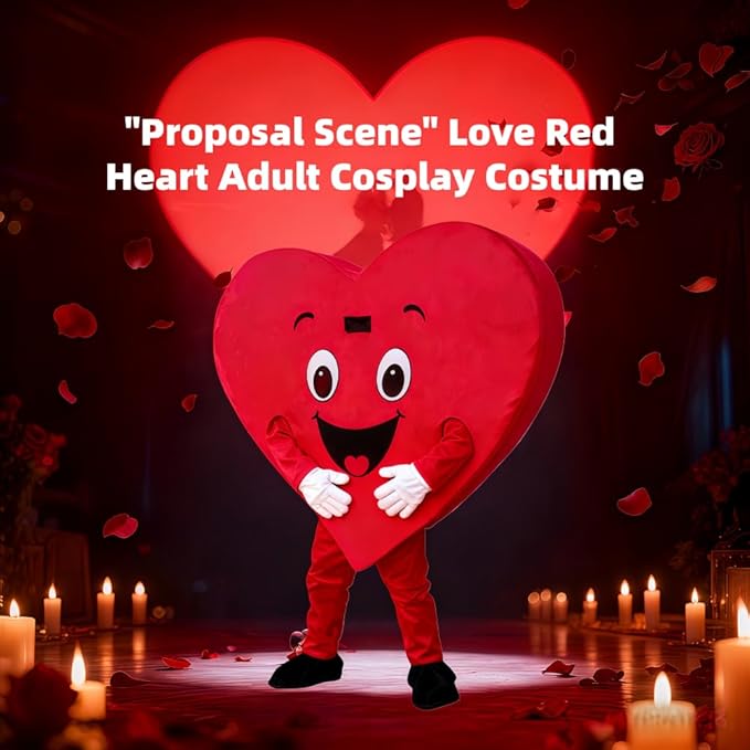 Adult Heart Costume for Valentine's Day, Weddings, Proposals, Halloween Parties, Red Heart Cosplay Costume