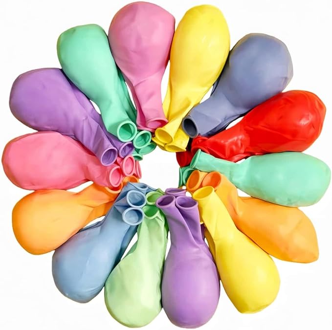 100 Pack 18 inch Pastel Balloons 10 Kinds Colors Colorful Party Balloon Bulk for Various Party Events Decorations