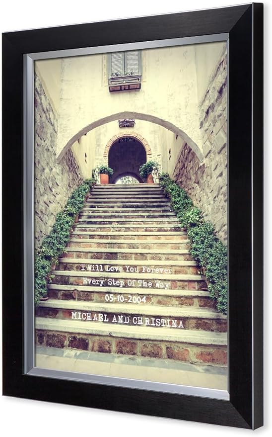 IPIC - Love You Every Step, Personalized Canvas Wall Art with Names and Date on for Home Decor, Customized Gift for Anniversary,Wedding,Birthday and Holidays.