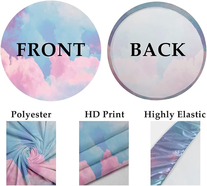 Leyiyi 6.5x6.5ft Wedding Round Backdrop Cover Bridal Shower Wedding Floral Wall Backdrop White and Green Wisteria Rose Flowers Photography Background Birthday Party Dessert Table Decoration Banner