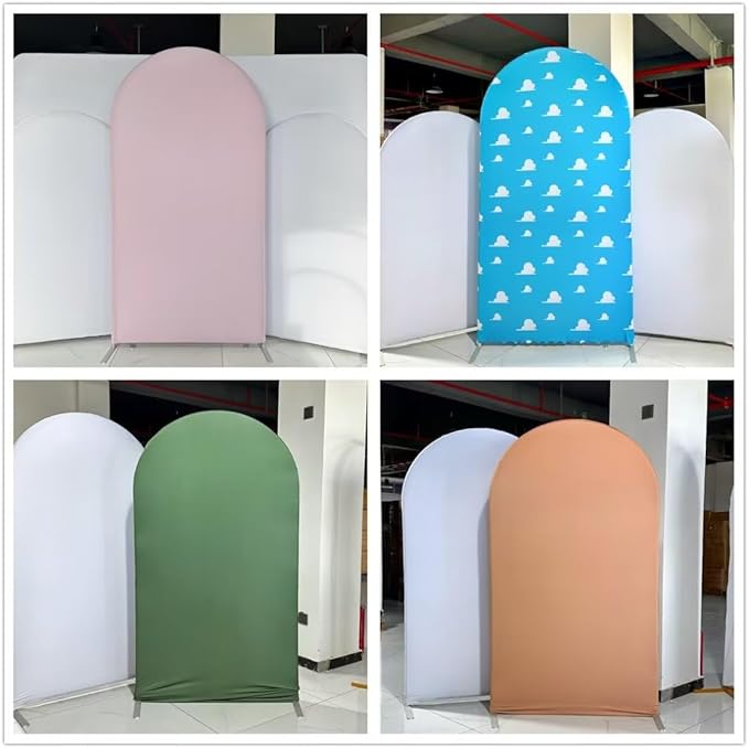 Arch Covers Underwater Birthday Party Decorations Chiara Arched Photography Backdrop Stand Cover for Kids Baby Shower Mermaid Sea Parties Props (3x6ft Cover,GX-2960)