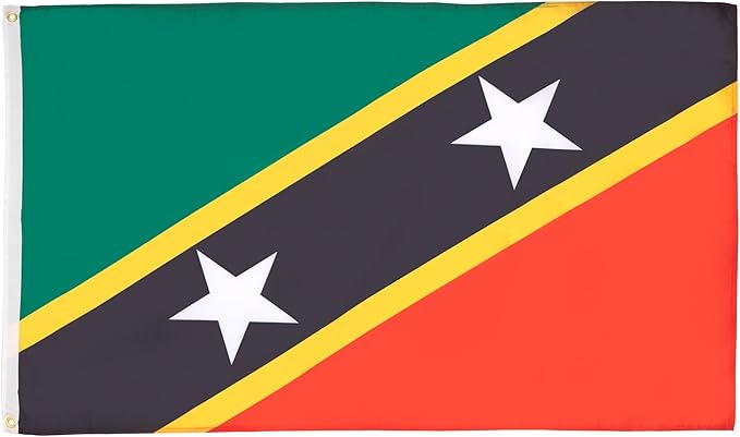 AZ FLAG Set of 5 Saint Kitts and Nevis Flags - 90 x 60 cm - Kittian-Nevician Flag 100% Polyester with Integrated Metal Eyelets