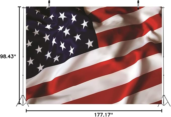 BELECO American Flag Backdrop 15x8ft Fabric US Flag Independence Day 4th of July Photography Background Patriotic National Holiday Veterans Memorial Day Party Decor Banner Portrait Photoshoot Props