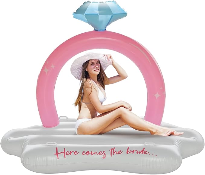 Pop Fizz Designs Giant Ring Float - Ultimate Bachelorette Pool Float - Diamond Ring Pool Float for Bachelorette Party Decorations