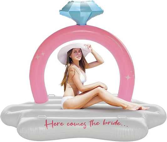 Pop Fizz Designs Giant Ring Float - Ultimate Bachelorette Pool Float - Diamond Ring Pool Float for Bachelorette Party Decorations