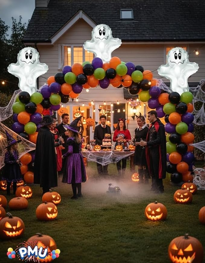 PMU 25 Pc Halloween Flying Ghost 24 Inch Mylar-Foil Balloon