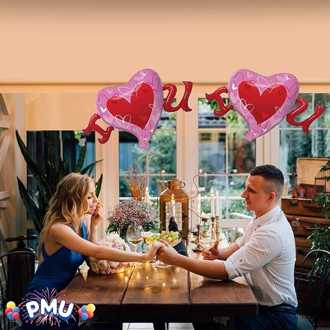 PMU Valentine's Day "I Heart U" 46in Mylar-Foil Balloon (25/pkg) Pkg/1