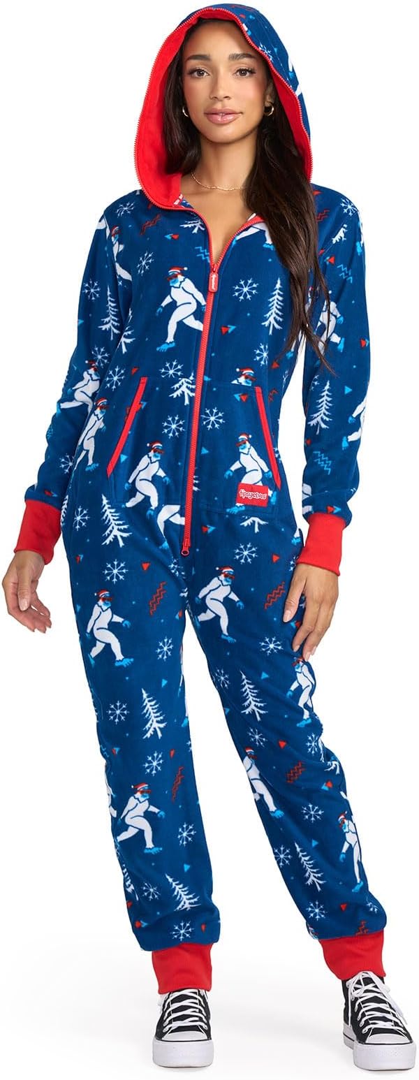 Tipsy Elves Christmas Onesies for Adults - Comfy Unisex Matching Holiday Jumpsuits with Convenient Pockets