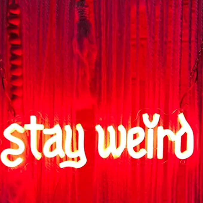 Stay Weird Neon Sign, Custom Gothic Room LED Neon Light, Vintage Font Wall Art, Gothic Halloween Humor Gothic Sign, Dark Art Wall Décor USB Size:24in