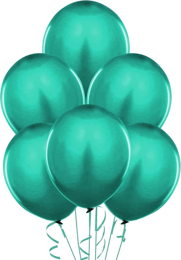 PMU Balloons 17 Inch PartyTex Teal Premium Helium Quality Latex Balloons for Photo Shoot, Wedding, Baby Shower, Birthday Party and Event Decoration Pkg/100