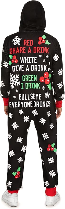 Tipsy Elves Christmas Onesies for Adults - Comfy Unisex Matching Holiday Jumpsuits with Convenient Pockets
