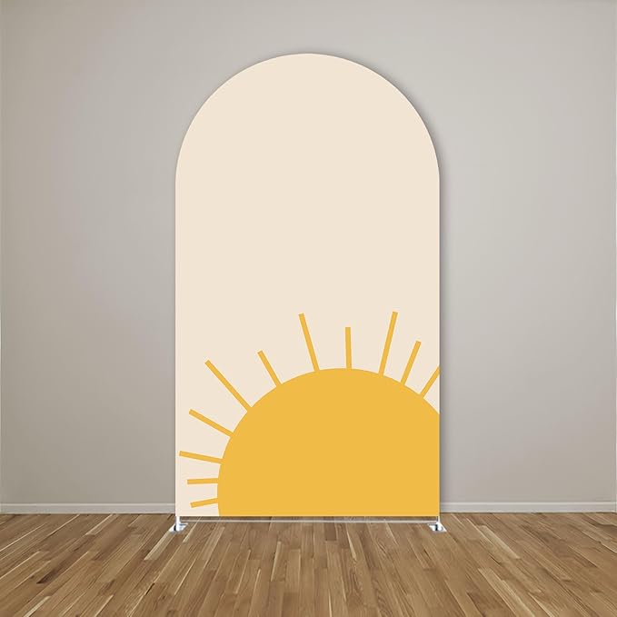 Here Comes The Son Arch Backdrop Cover First Trip Around The Sun Baby Shower Decorations Arch Spandex Cover Groovy Sunshine Birthday Party Fiesta (6x2.6ft Cover,20)
