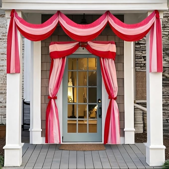 3Pack Valentines Bunting 2x20Ft Valentine’s Day Decorations Bunting Red Pink Stripe Banner Outdoor Garden Fence Porch Decor Engagement Party Anniversary/Wedding Décor