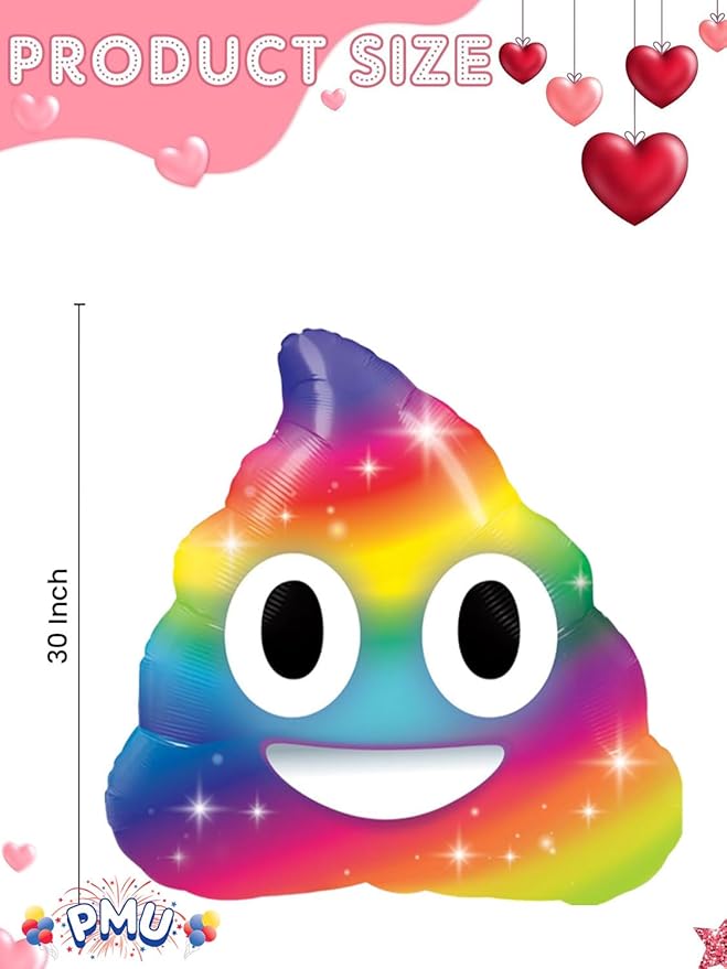 PMU Valentines Day Mylar - Foil Balloons for Special Events, Rainbow Pooh LoL 30 Inch Balloon Photo Props Party Decoration and Accessories (25/Pkg) Pkg/1