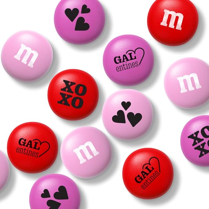 M&M’S WORLD Galentine’s Day Chocolate Candy, 2 lbs, Celebrate Love With Your Galentine’s, Unique Gift for Friends, Singles, and Parties, Create DIY Party Favors