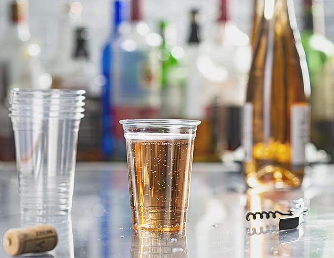 Comfy Package [Case of 1,000 10 oz. Crystal PET Clear Plastic Cups for Party - Ideal for Cold Beverages, Smoothies, and Parties