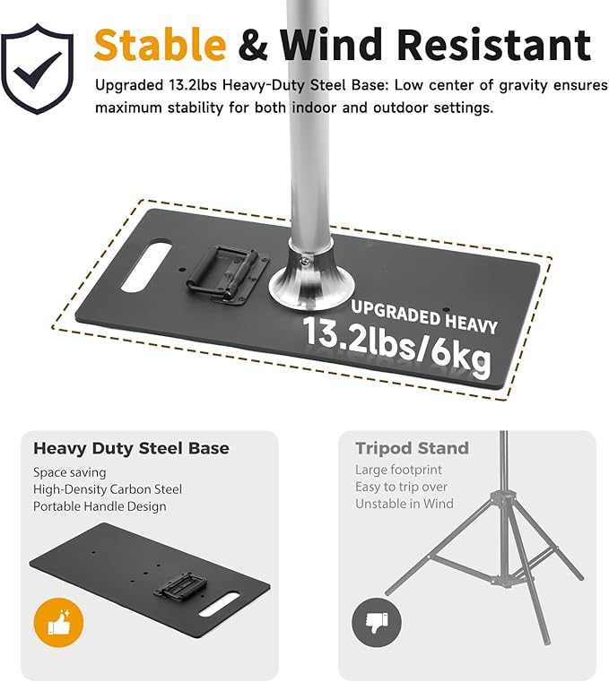 Backdrop Stand Heavy Duty 9.2x9.2ft - Adjustable Photo Backgdrop Stand Kit for Photography, Wedding, Party, Family Celebration, Portable Pipe and Drape Support System with Carrying Bag