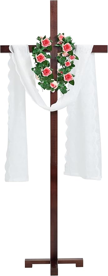 Rozozo Assembly Maximum 71Inch(180cm) Adjustable Large Wooden Handmade Cross,Oversized Stand Tall Yard Cros,Wall Cross Decoration,Catholic Easter Wedding Christmas Outdoor Cross-2