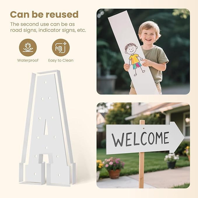 4FT Marquee Numbers 0 Sign,Large Light Up Numbers Party Decoration - Hook and Loop Fastener,No Tools Easy Setup, Corrugated Plastic for Birthdays Weddings Baby Anniversaries(Numbers 0)