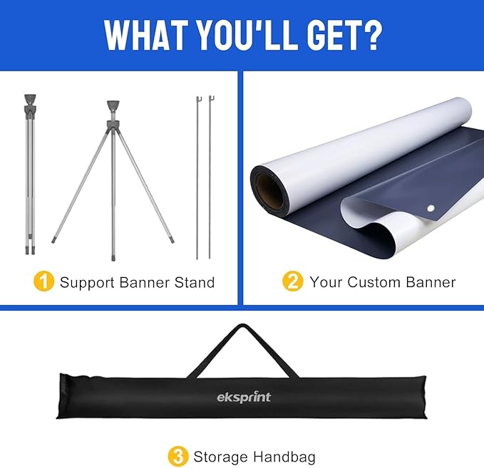 Custom Banner with X Stand 31.5" X 70.86", Banners and Signs Customize, Custom Retractable Banner with Travel Bag for Display, Store, Wedding, Graduation, Outdoor Indoor Events - Made in USA