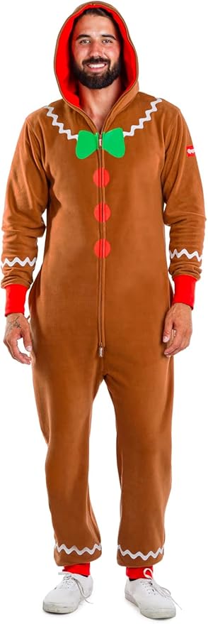 Tipsy Elves Christmas Onesies for Adults - Comfy Unisex Matching Holiday Jumpsuits with Convenient Pockets