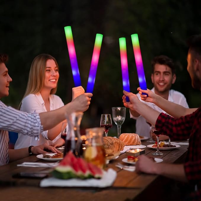 Bylaotrs Foam Glow Sticks Bulk 160 PCS,3 Modes Flashing LED Light Sticks Glow in The Dark Party Supplies Light Up Toys for Party Wedding Birthday Concert Halloween Christmas